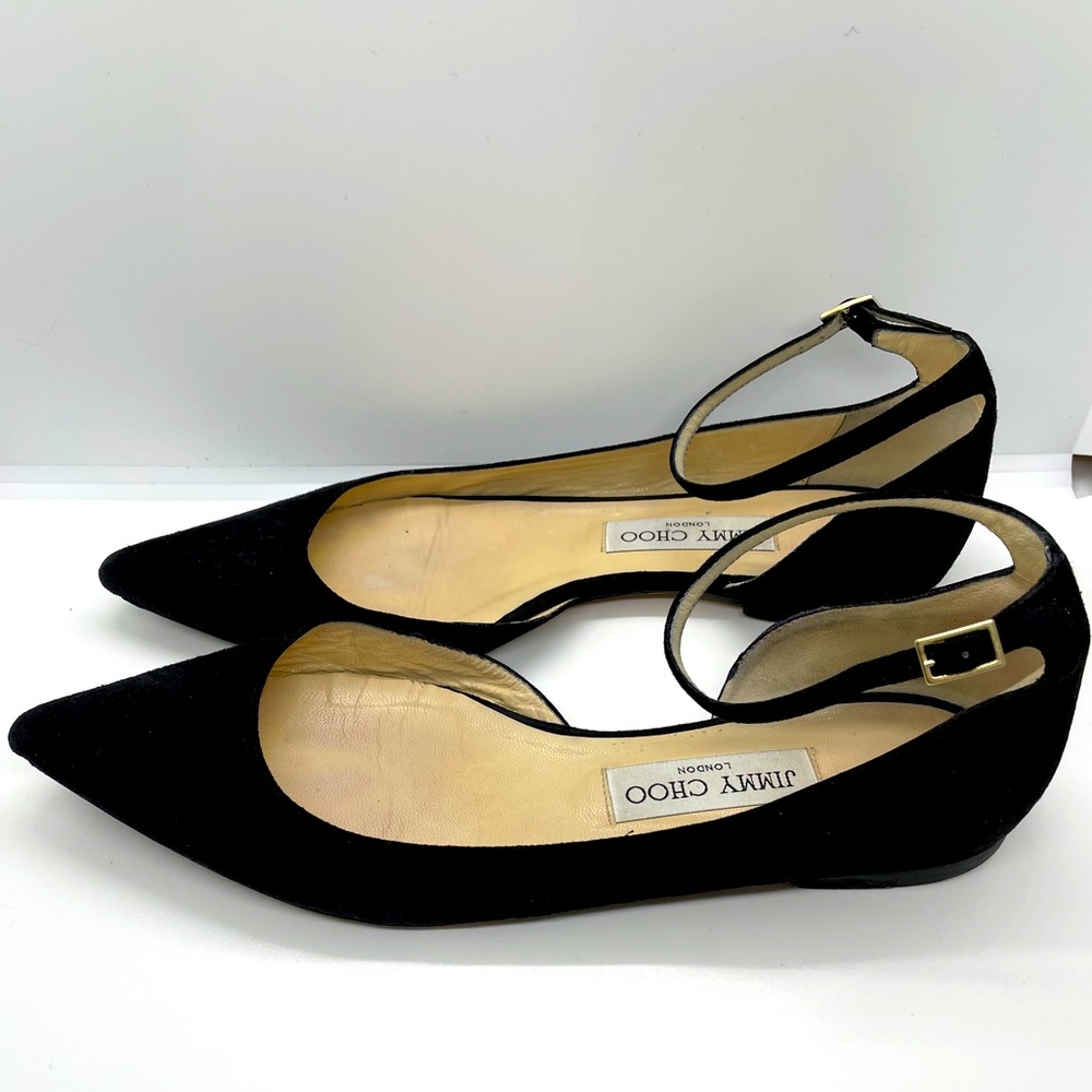 Jimmy Choo Lucy suede half D’orsay flats